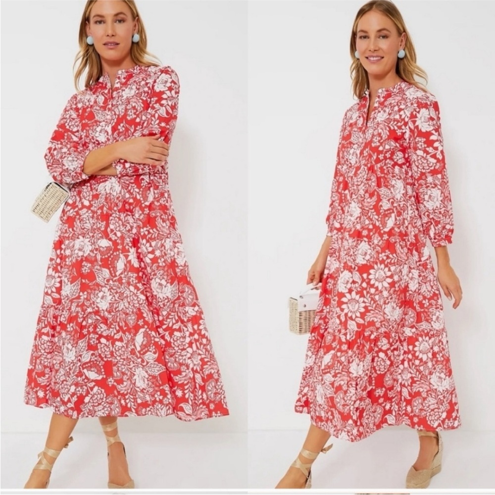 Hyacinth House Red Floral McCauley Dress Size Large